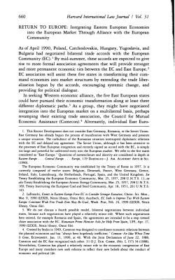 Return to Europe: Integrating Eastern European Economies into the