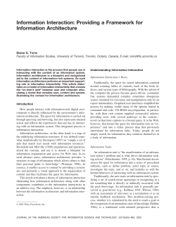 Information Interaction: Providing a Framework for Information