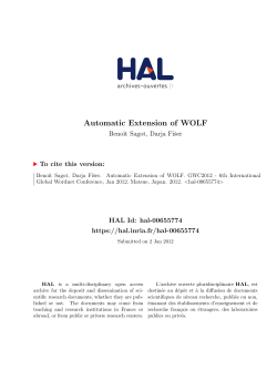 Automatic Extension of WOLF - HAL