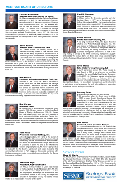 meet our board of directors - Savings Bank of Mendocino County
