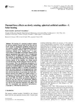 Thermal force effects on slowly rotating, spherical artificial satellites