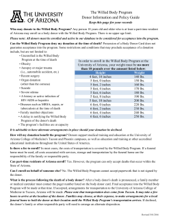 The Willed Body Program Donor Information and Policy Guide