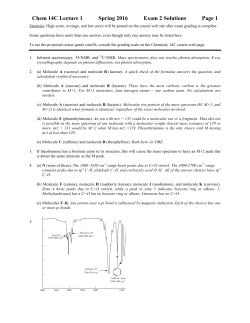 Chem 14C Lecture 1 Spring 2016 Exam 2 Solutions Page 1