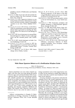 Male House Sparrows Behave as if a Fertilization Window Exists