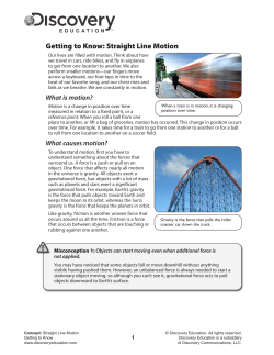 Getting to Know: Straight Line Motion