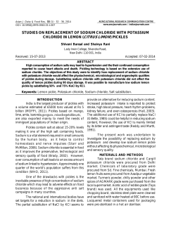 studies on replacement of sodium chloride