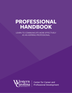 Professional Handbook - Western Carolina University