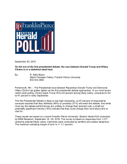 September 25, 2016 On the eve of the first presidential debate, the