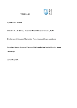 The Crete and Cretans of Euripides: Perceptions and Representations