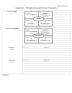 Exponents &ndash; Multiplication and Division Properties