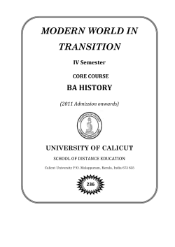 Modern World in transition