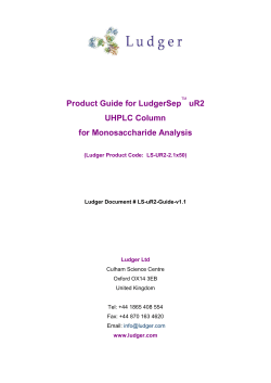 LudgerSep uR2 UHPLC Column for Monosaccharide Analysis