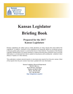 2017 Briefing Book - Kansas Legislative Research Department