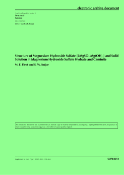 Structure of Magnesium Hydroxide Sulfate [2MgSO4. Mg (OH) 2