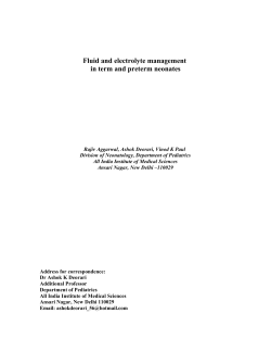 Fluid and electrolyte management - FMP-UEH