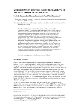 ASSESSMENT ON REWORK COSTS PROBABILITY OF HOUSING