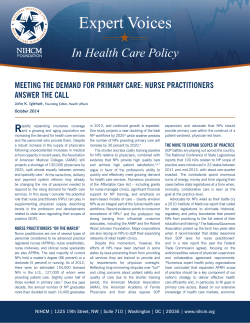 Meeting the Demand for Primary Care: Nurse Practitioners Answer