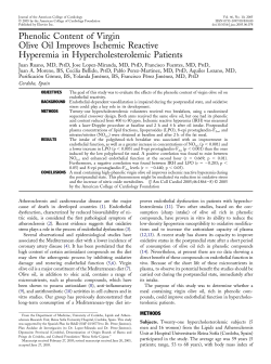 Phenolic Content of Virgin Olive Oil Improves Ischemic Reactive