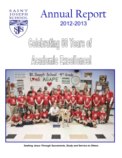 Annual Report 2012/2013 - Saint Joseph School Nashville