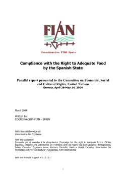 Compliance with the Right to Adequate Food by the Spanish State