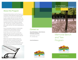 Memorial Bench and Tree Program