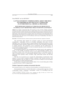 latvian students` understanding about the role of widespread non