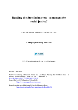 Reading the Stockholm riots - a moment for social justice?