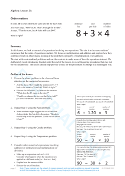 Lesson 2A - ICCAMS Maths