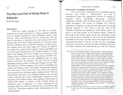 The Rise and Fall of Khoja Rule in Altishahr