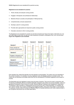 NMBA Registered nurse standards for practice survey 1