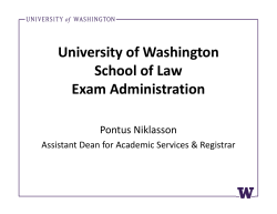 Exam Numbers - UW School of Law
