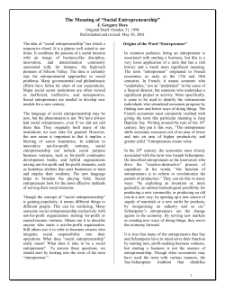 The Meaning of &mdash;Social Entrepreneurship - Fuqua Centers