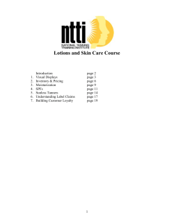 Lotions and Skincare - The National Tanning Training Institute