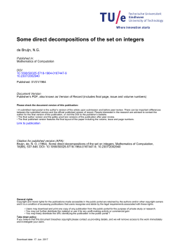 Some direct decompositions of the set on integers
