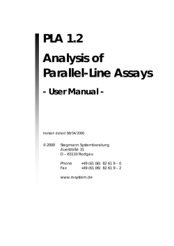 PLA 1.2 Analysis of Parallel-Line Assays