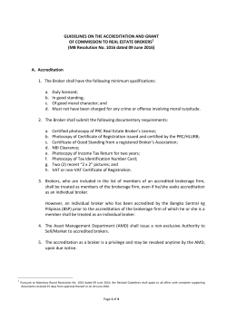 Guidelines on Accreditation and Grant of Commission to Real