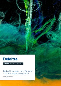 Radical Innovation and Growth &ndash; Global Board Survey 2016
