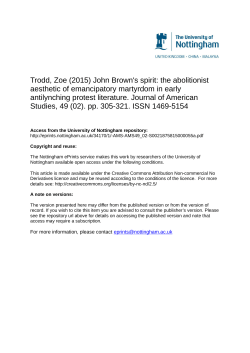 John Brown`s spirit: the abolitionist aesthetic of emancipatory