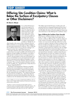 Differing Site Condition Claims