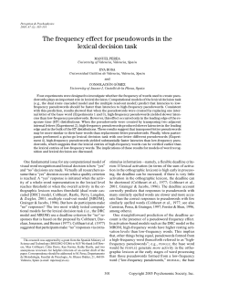 The frequency effect for pseudowords in the lexical decision task