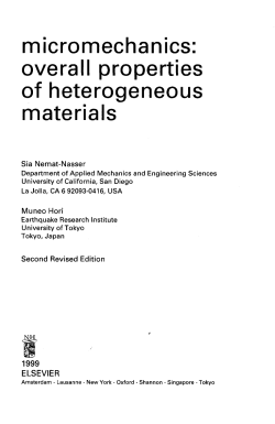 micromechanics: overall properties of heterogeneous