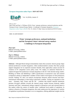 Firms` strategic preferences, national institutions and the European