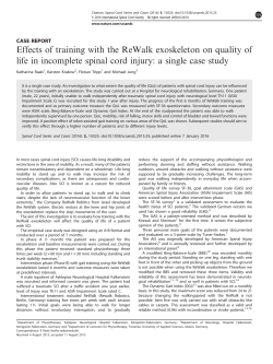 Effects of training with the ReWalk exoskeleton on quality of life in
