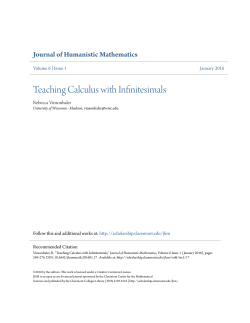 Teaching Calculus with Infinitesimals
