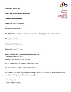1 Makerspace Lesson Plan Project Title: Making