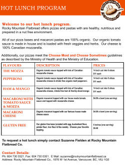 hot lunch program - Rocky Mountain Flatbread
