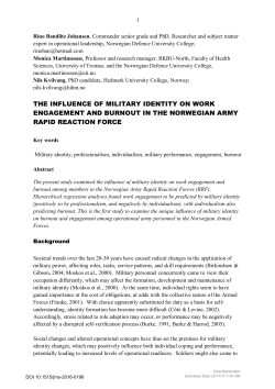 THE INFLUENCE OF MILITARY IDENTITY ON WORK
