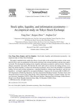 Stock splits, liquidity, and information asymmetry&mdash; An empirical