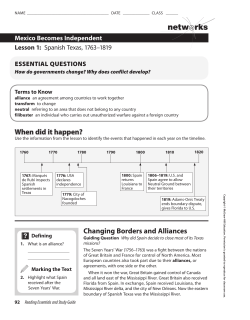 Changing Borders and Alliances When did it happen?