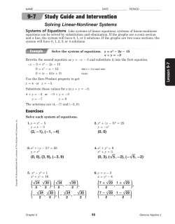 9-7 Study Guide and Intervention